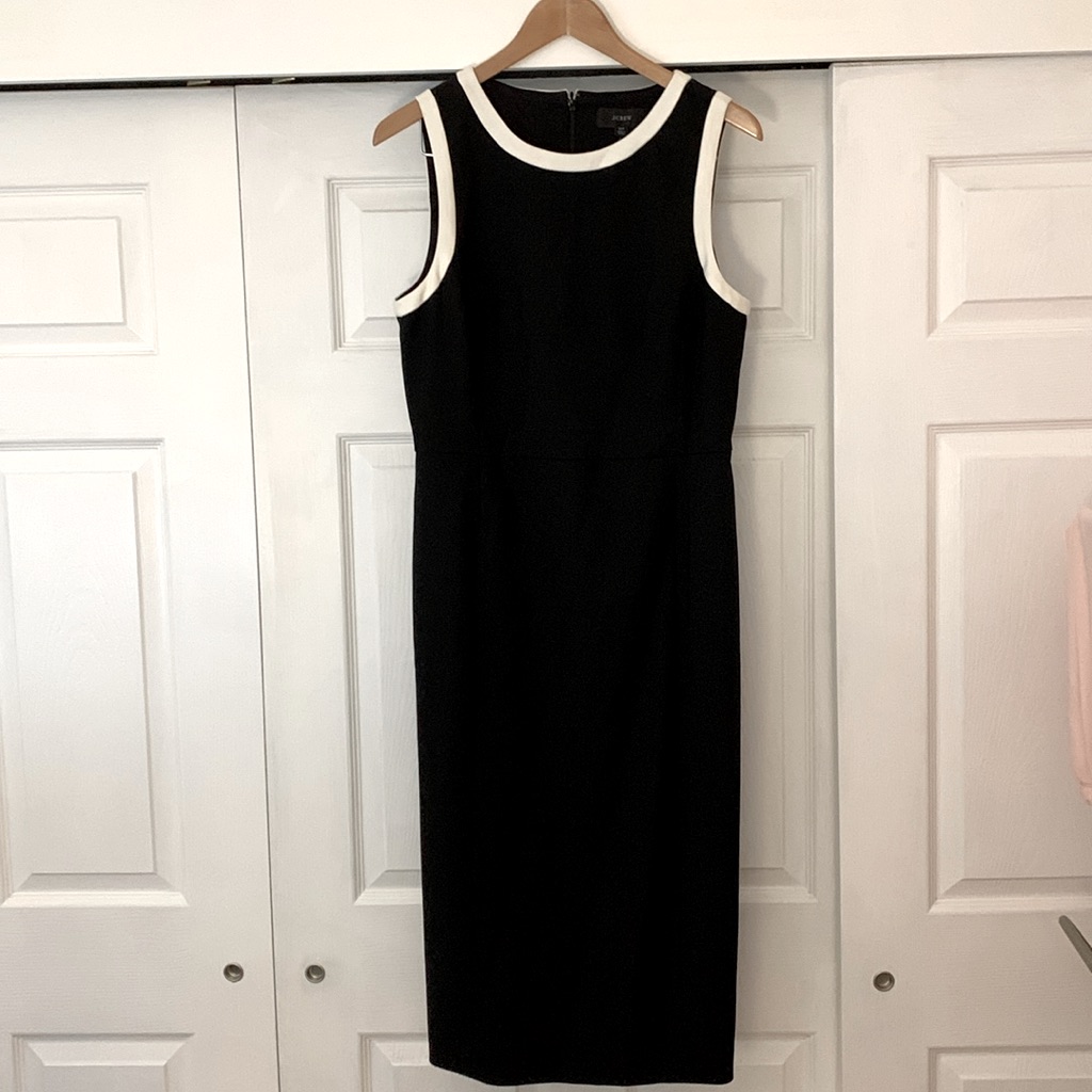 Nwt J.Crew Black Midi Sheath Dress 12 Tall